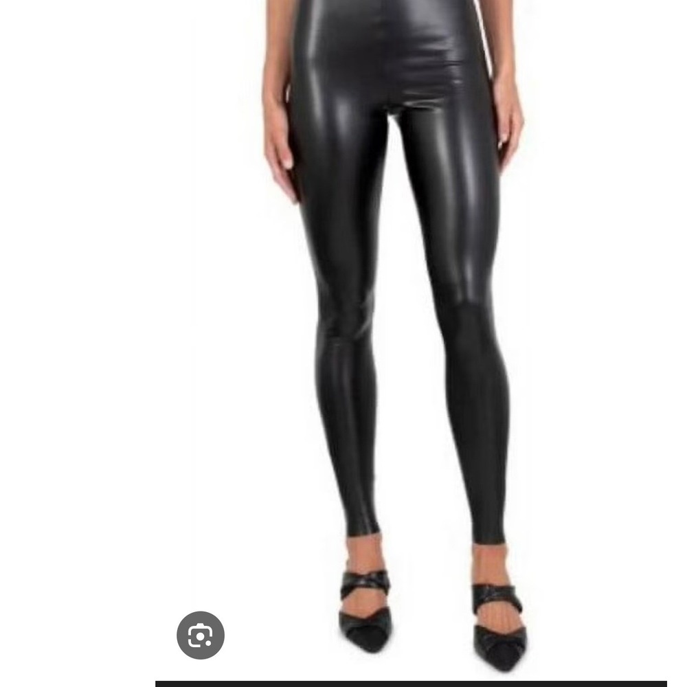 Joie NEW Black Faux Leather High Rise Leggings JMI022CO L contemporary casual